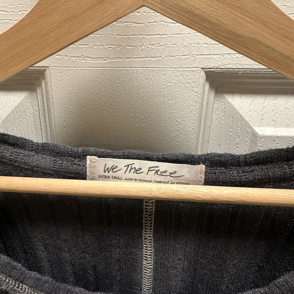 Free People We The Free Size Large Striped  Oversized Scoop Neck Shirt XS - Picture 2 of 3